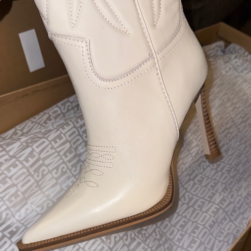 Steve Madden Womens Kinzee Leather Knee-High Cowboy, Western Boots - Picture 2 of 6